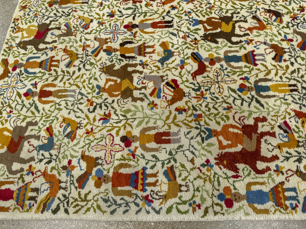 Mid-20th Century Pictorial Carpet: Caverna By Olga Fisch, No.33865 - Galerie Shabab