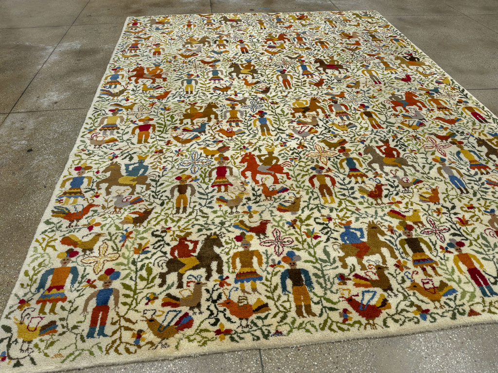Mid-20th Century Pictorial Carpet: Caverna By Olga Fisch, No.33865 - Galerie Shabab