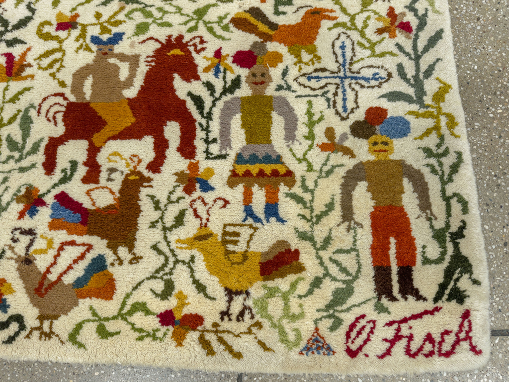 Mid-20th Century Pictorial Carpet: Caverna By Olga Fisch, No.33865 - Galerie Shabab