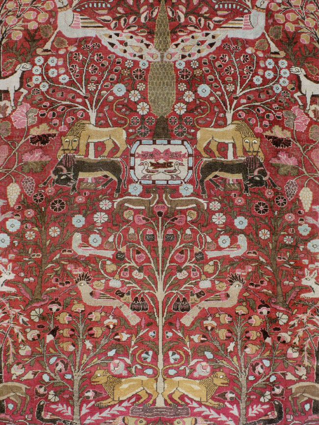 Antique Persian Mashad Pictorial Carpet, No.8006 - Galerie Shabab