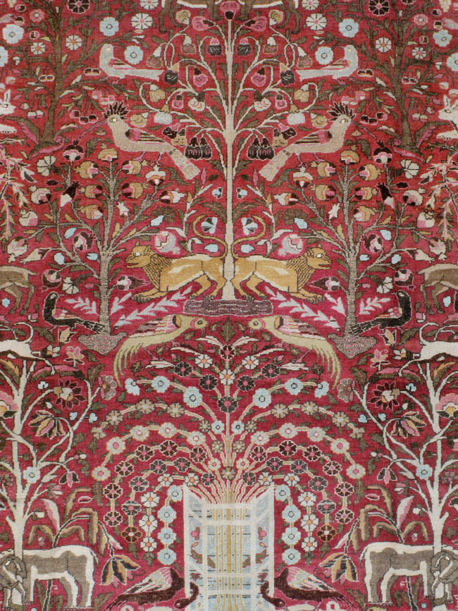 Antique Persian Mashad Pictorial Carpet, No.8006 - Galerie Shabab