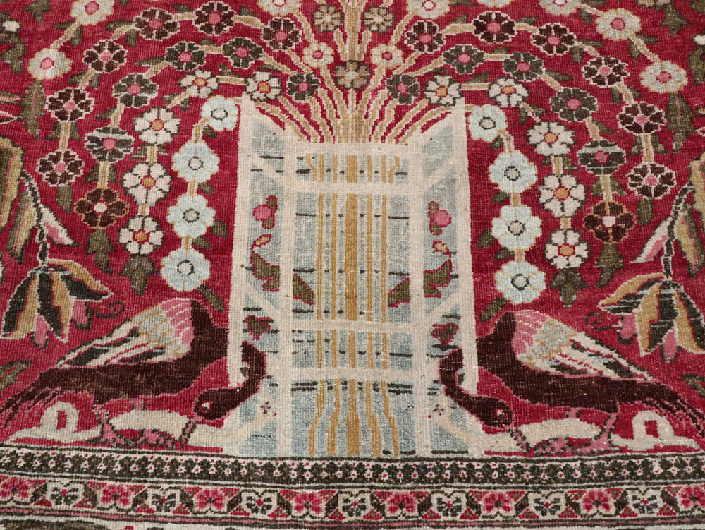 Antique Persian Mashad Pictorial Carpet, No.8006 - Galerie Shabab