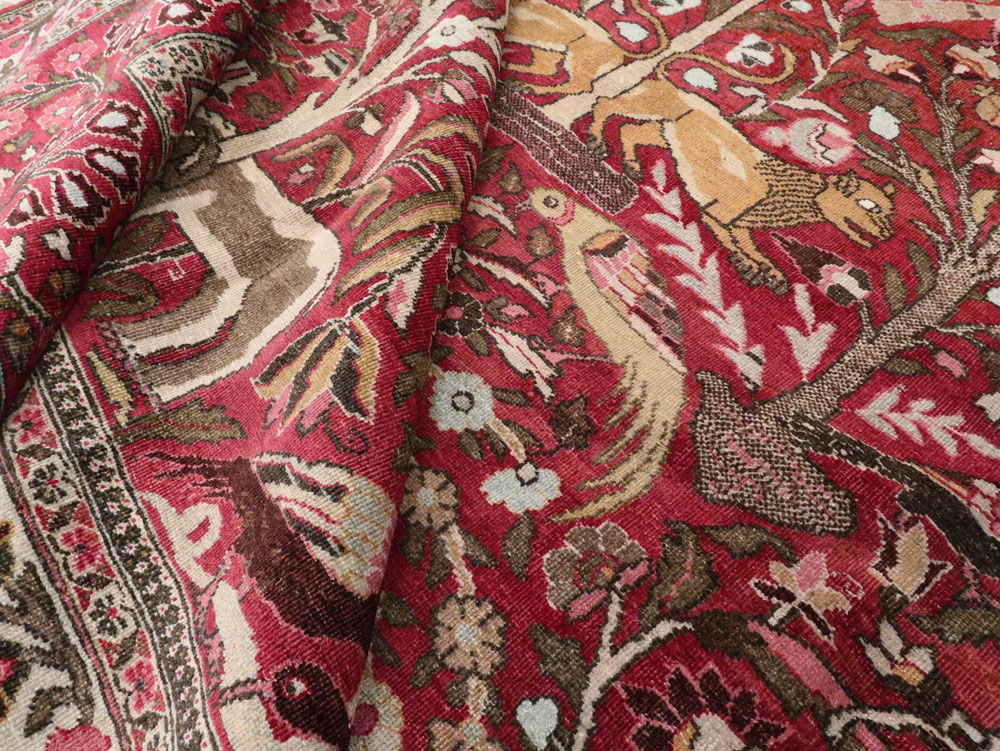 Antique Persian Mashad Pictorial Carpet, No.8006 - Galerie Shabab