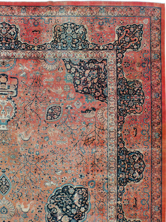 Antique Indian Larestan Carpet, No.8021 - Galerie Shabab