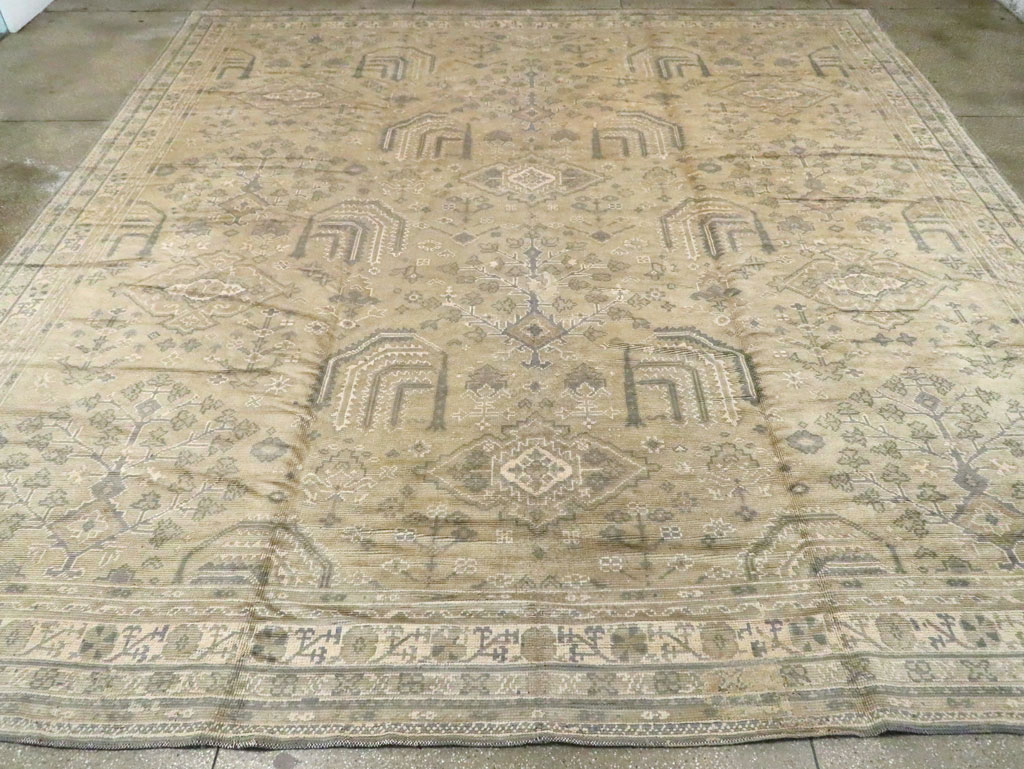 Vintage European Oushak Carpet, No.8050 - Galerie Shabab