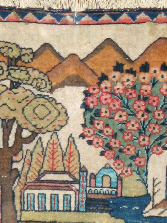 Antique Persian Kashan Pictorial Rug, No.8103 - Galerie Shabab