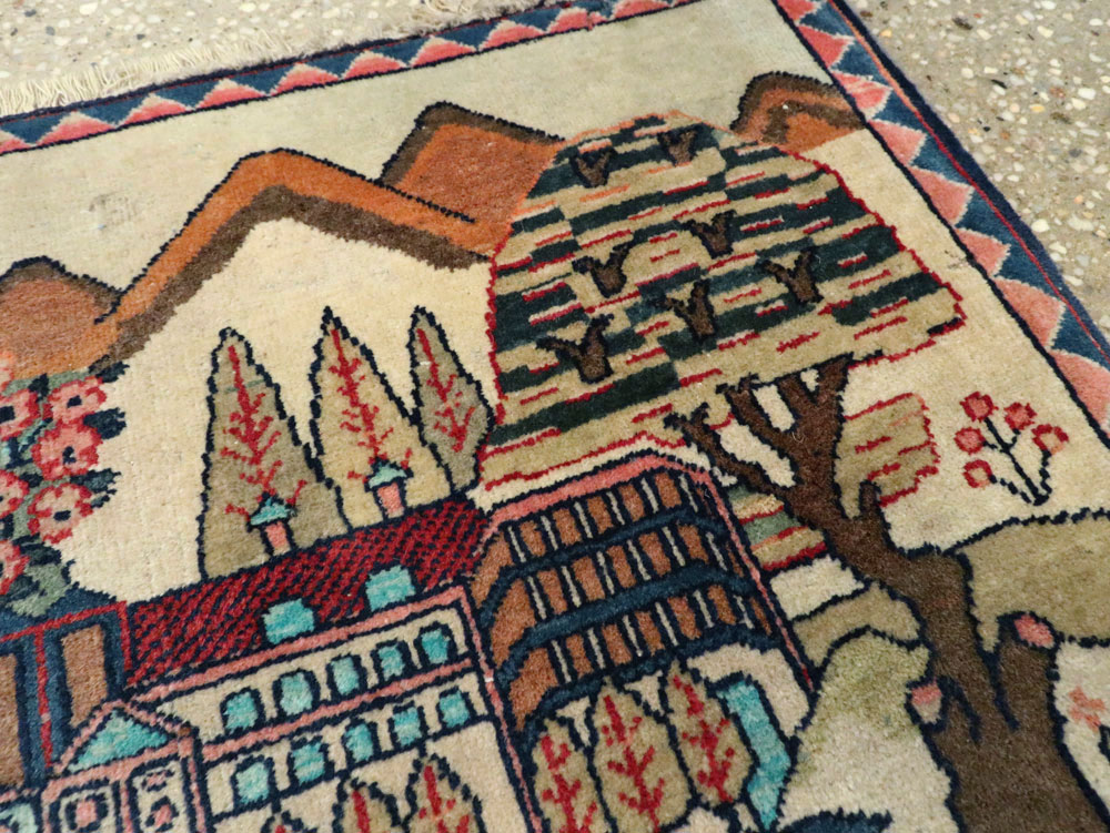 Antique Persian Kashan Pictorial Rug, No.8103 - Galerie Shabab