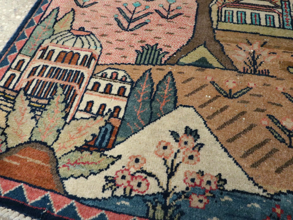 Antique Persian Kashan Pictorial Rug, No.8103 - Galerie Shabab