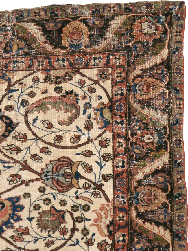 Antique Persian Tabriz Distressed Rug, No.8114 - Galerie Shabab