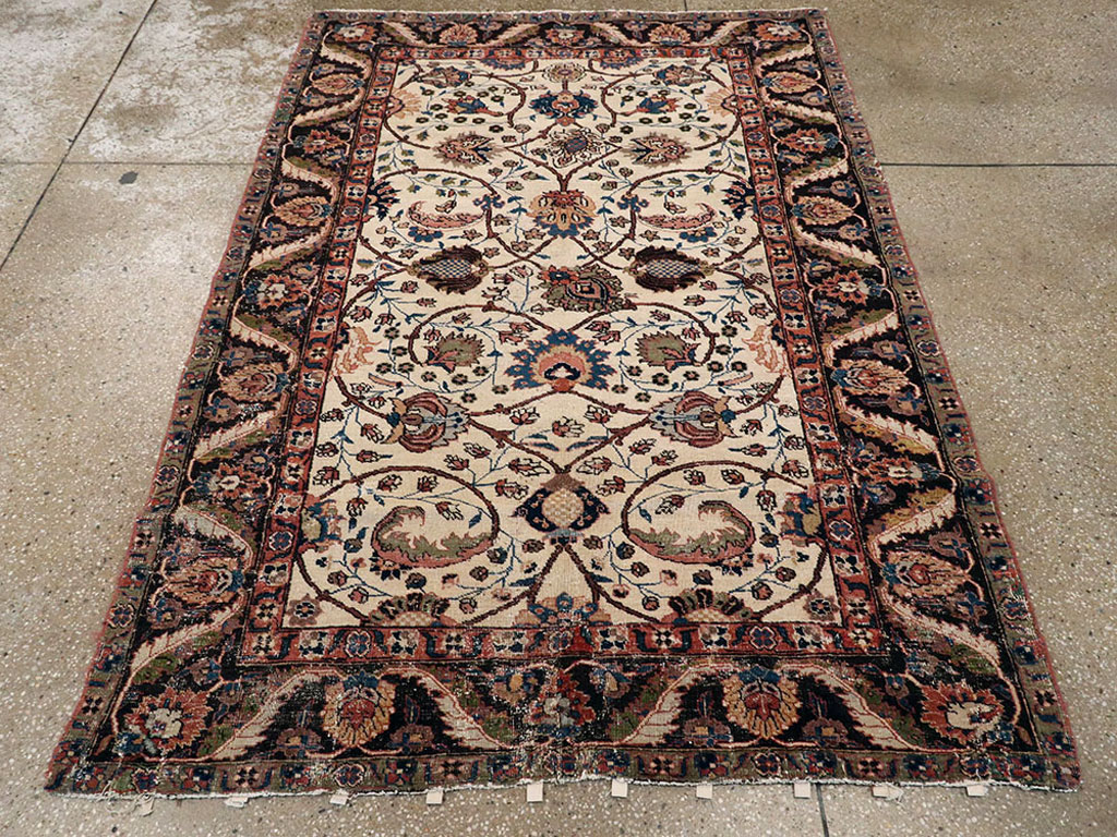 Antique Persian Tabriz Distressed Rug, No.8114 - Galerie Shabab