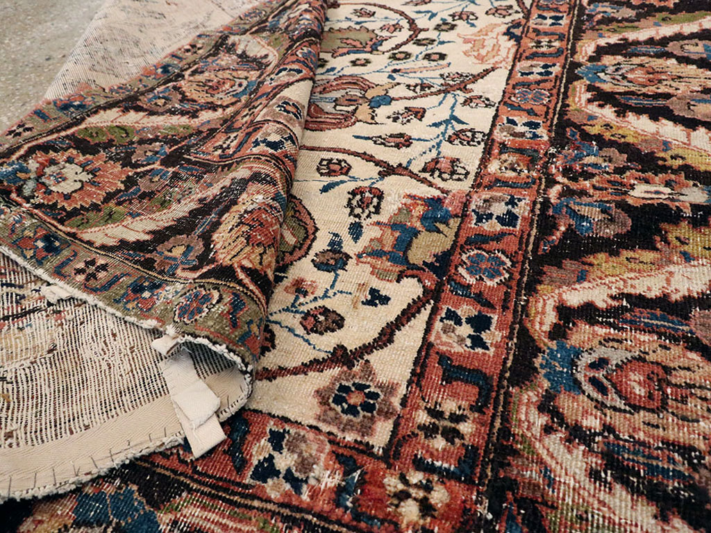 Antique Persian Tabriz Distressed Rug, No.8114 - Galerie Shabab