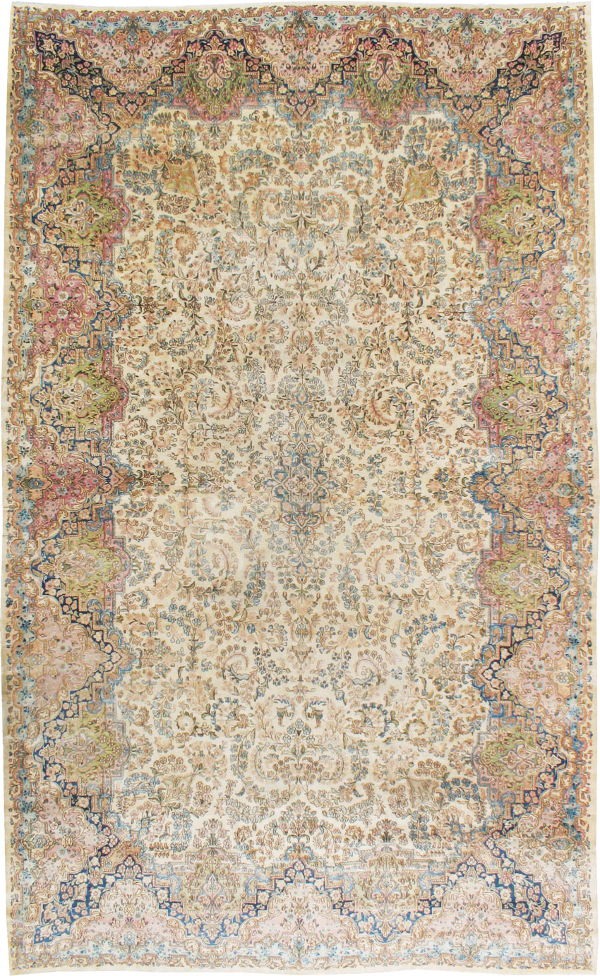 Vintage Persian Kerman Carpet, No.8155 - Galerie Shabab