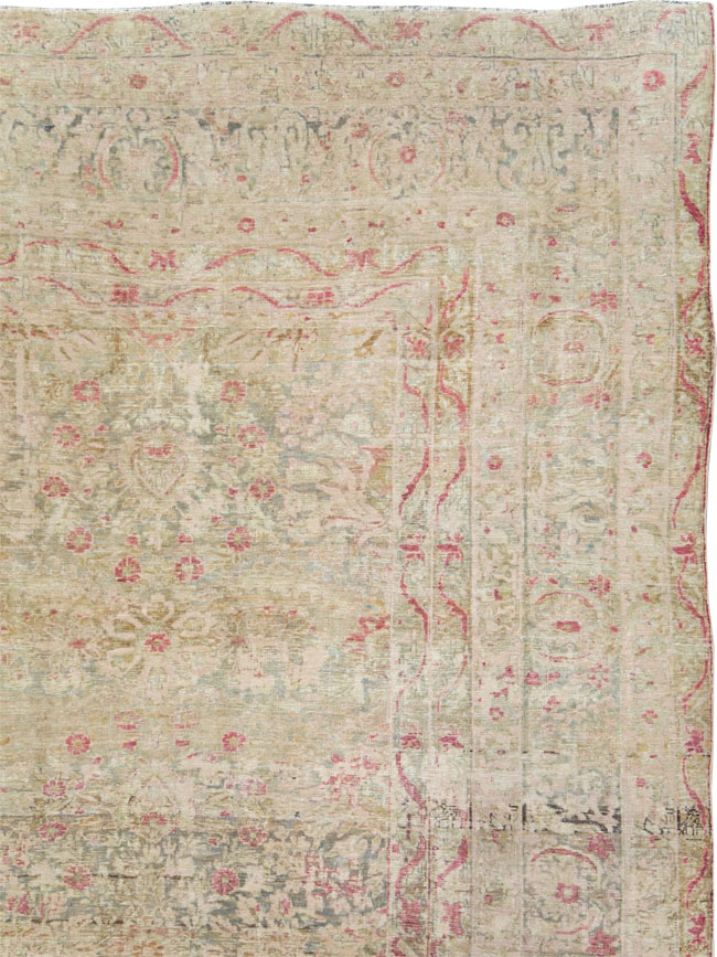 Antique Persian Lavar Kerman Distressed Carpet, No.8179 - Galerie Shabab