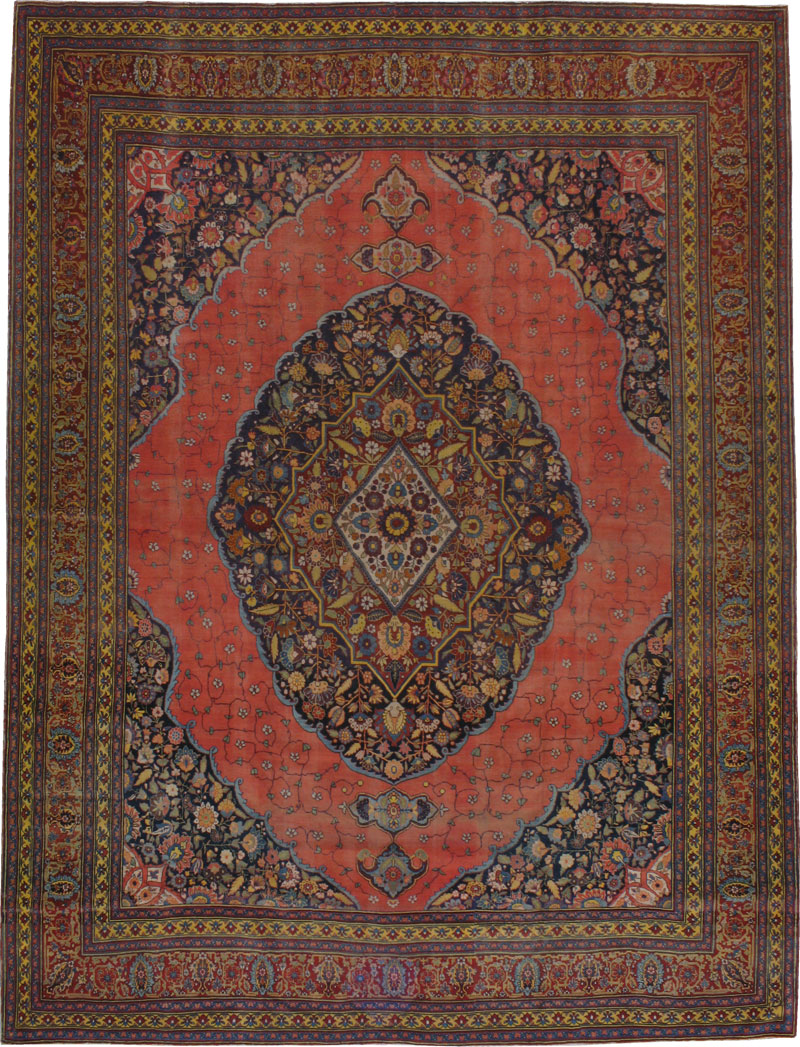 Antique Persian Tabriz Carpet, No.8185 - Galerie Shabab