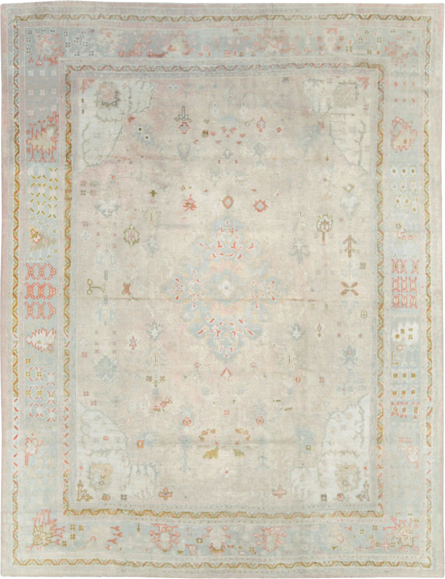 Antique Turkish Oushak Room Size Carpet, No.8192 - Galerie Shabab