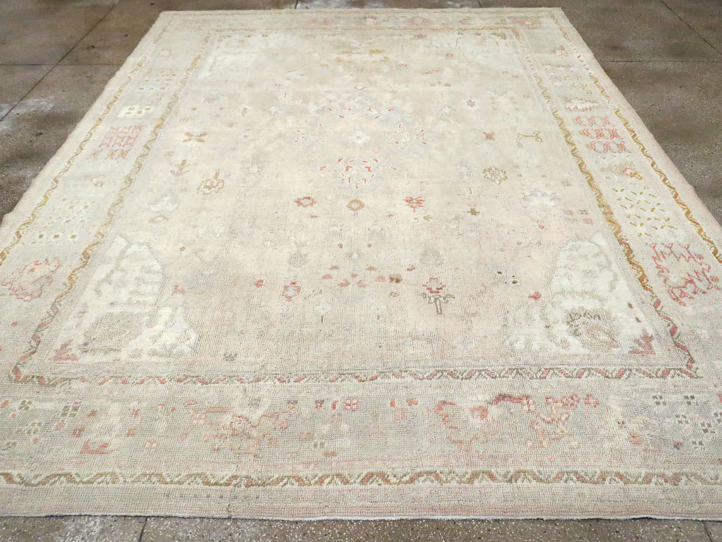 Antique Turkish Oushak Room Size Carpet, No.8192 - Galerie Shabab