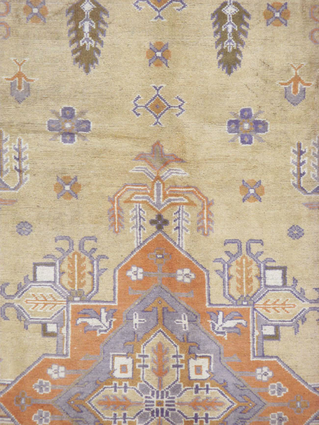 Vintage Turkish Oushak Room Size Carpet, No.8194 - Galerie Shabab