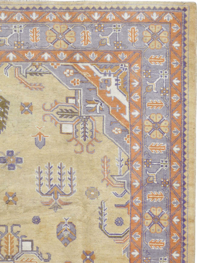 Vintage Turkish Oushak Room Size Carpet, No.8194 - Galerie Shabab