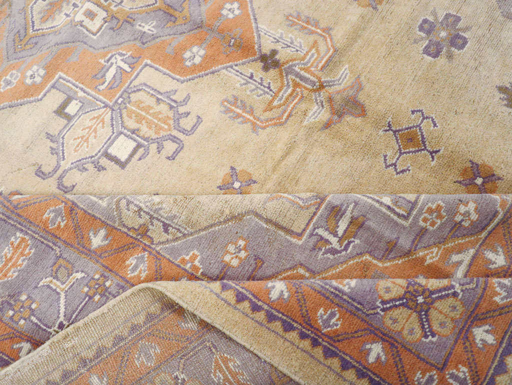 Vintage Turkish Oushak Room Size Carpet, No.8194 - Galerie Shabab