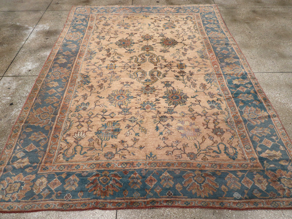 Vintage Turkish Oushak Room Size Carpet, No.8198 - Galerie Shabab