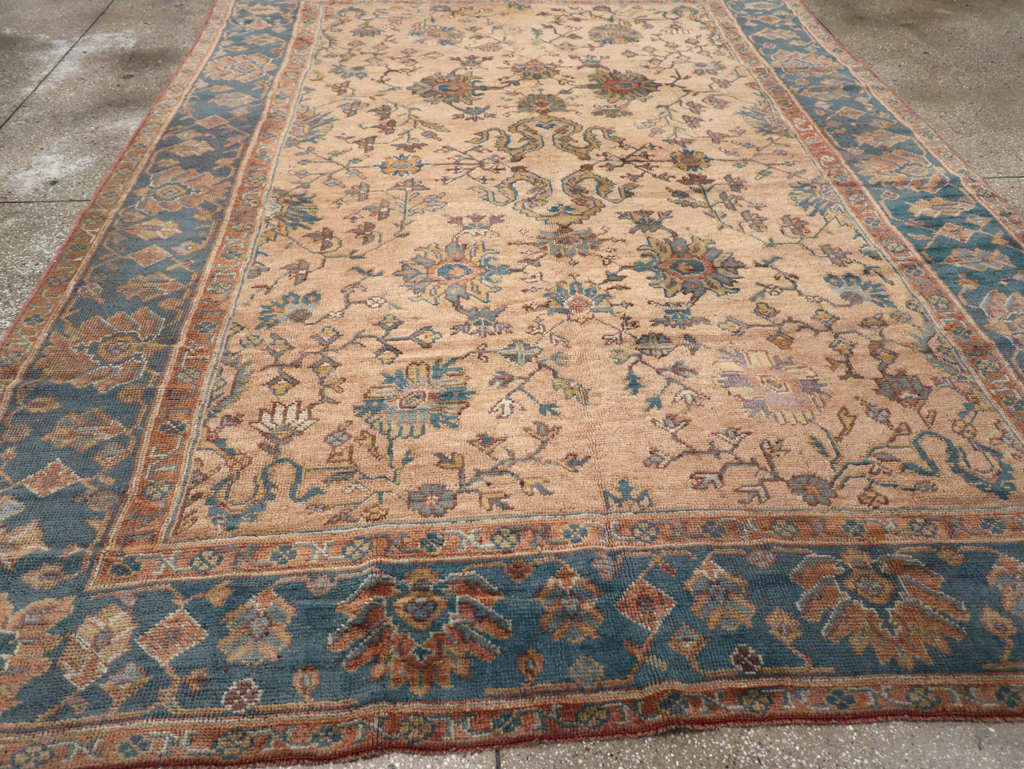 Vintage Turkish Oushak Room Size Carpet, No.8198 - Galerie Shabab