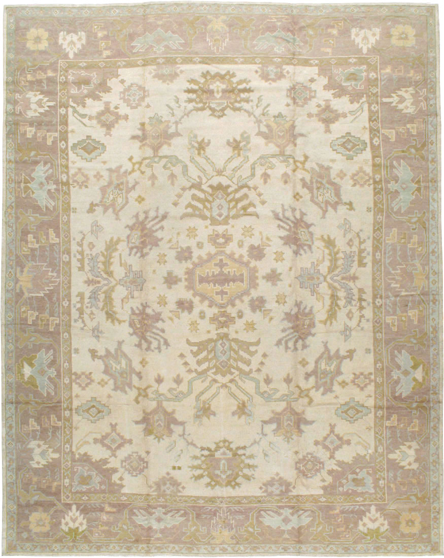 Vintage Turkish Oushak Room Size Carpet, No.8207 - Galerie Shabab
