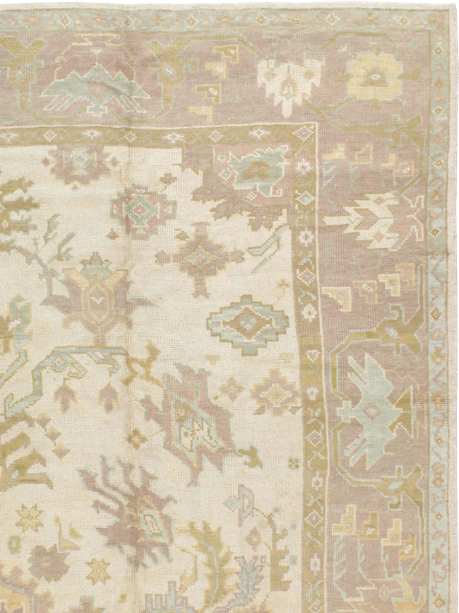 Vintage Turkish Oushak Room Size Carpet, No.8207 - Galerie Shabab