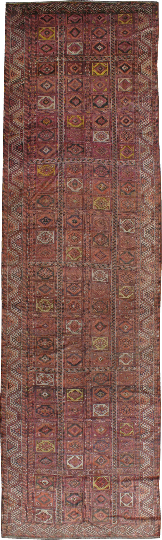Antique Bokhara Gallery Carpet, No.8245 - Galerie Shabab