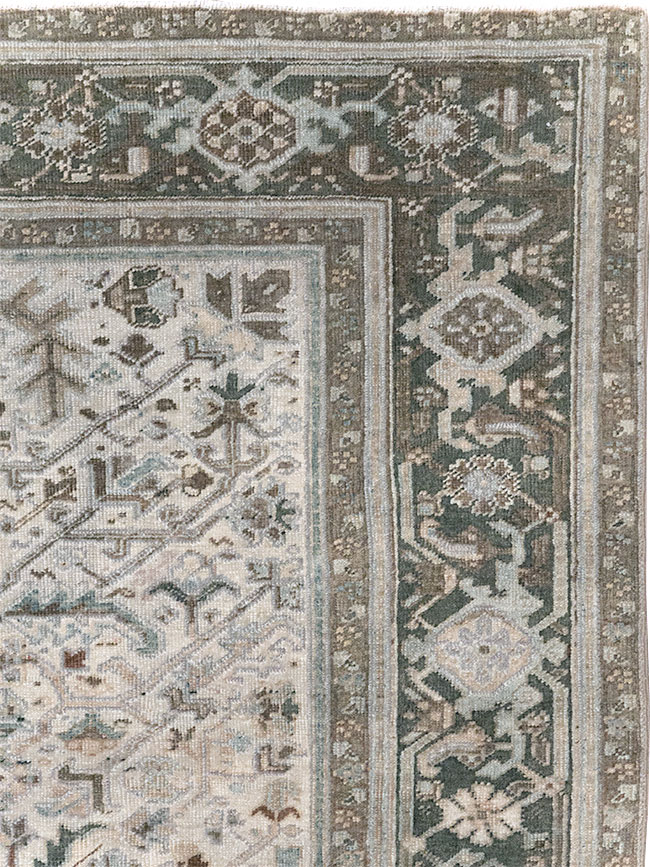 Vintage Persian Heriz Wide Gallery Runner, No.8246 - Galerie Shabab