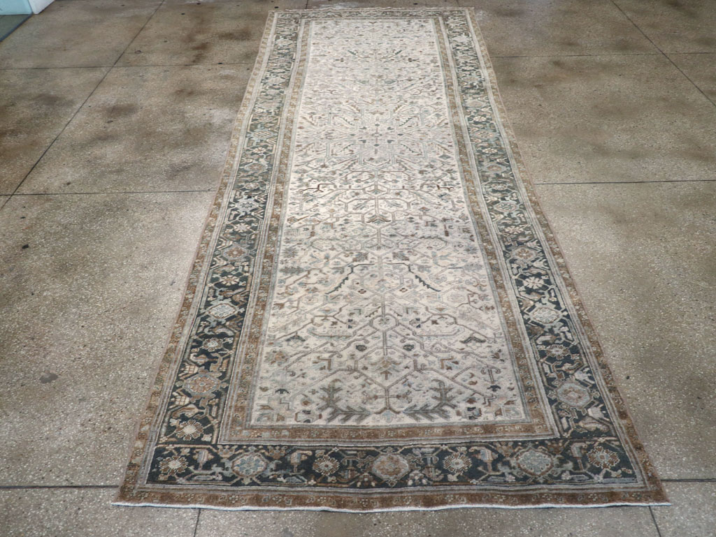 Vintage Persian Heriz Wide Gallery Runner, No.8246 - Galerie Shabab