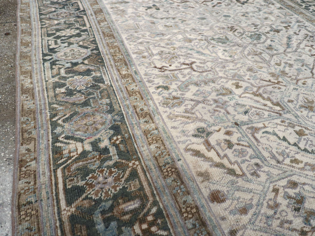 Vintage Persian Heriz Wide Gallery Runner, No.8246 - Galerie Shabab