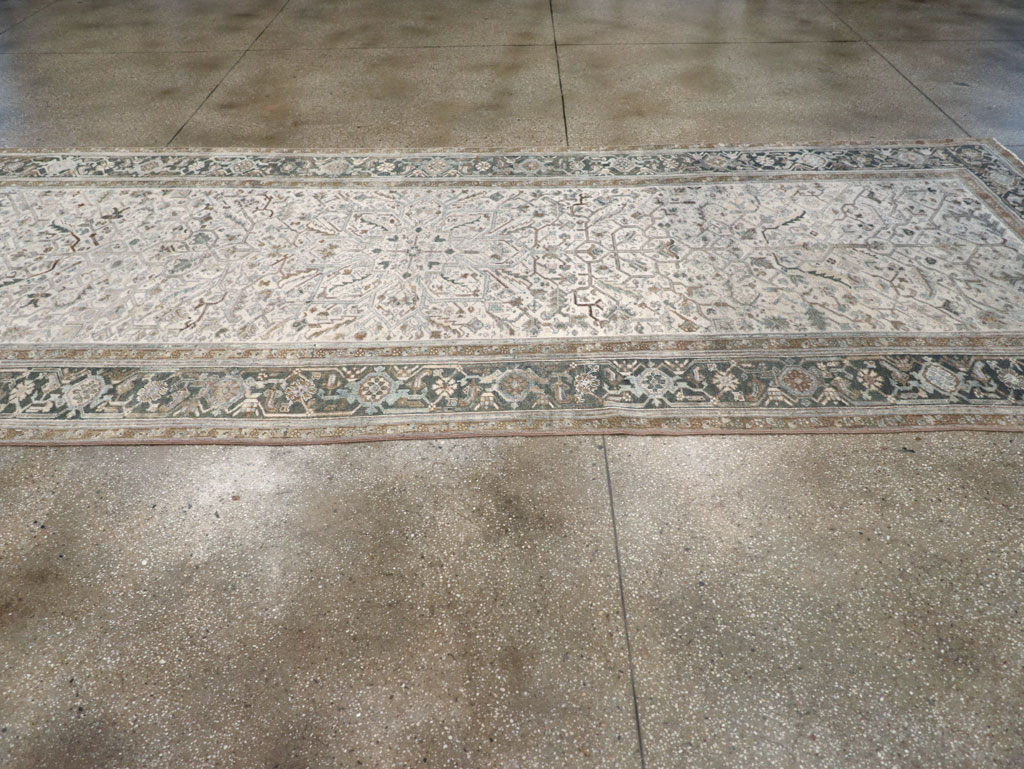 Vintage Persian Heriz Wide Gallery Runner, No.8246 - Galerie Shabab
