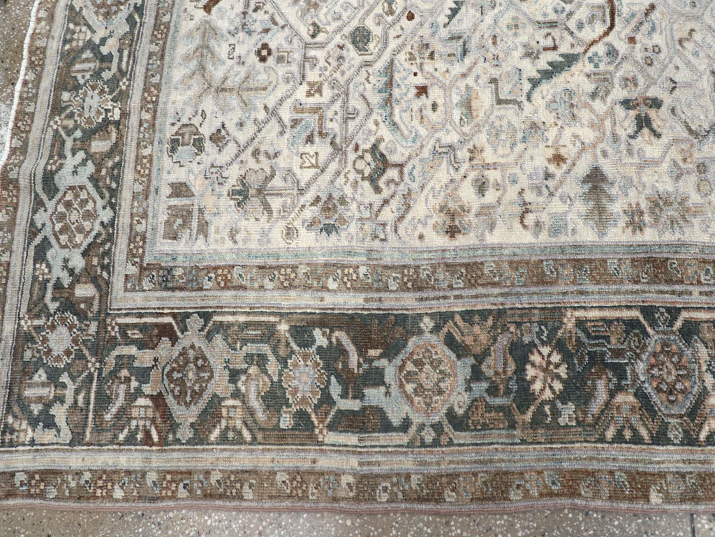 Vintage Persian Heriz Wide Gallery Runner, No.8246 - Galerie Shabab