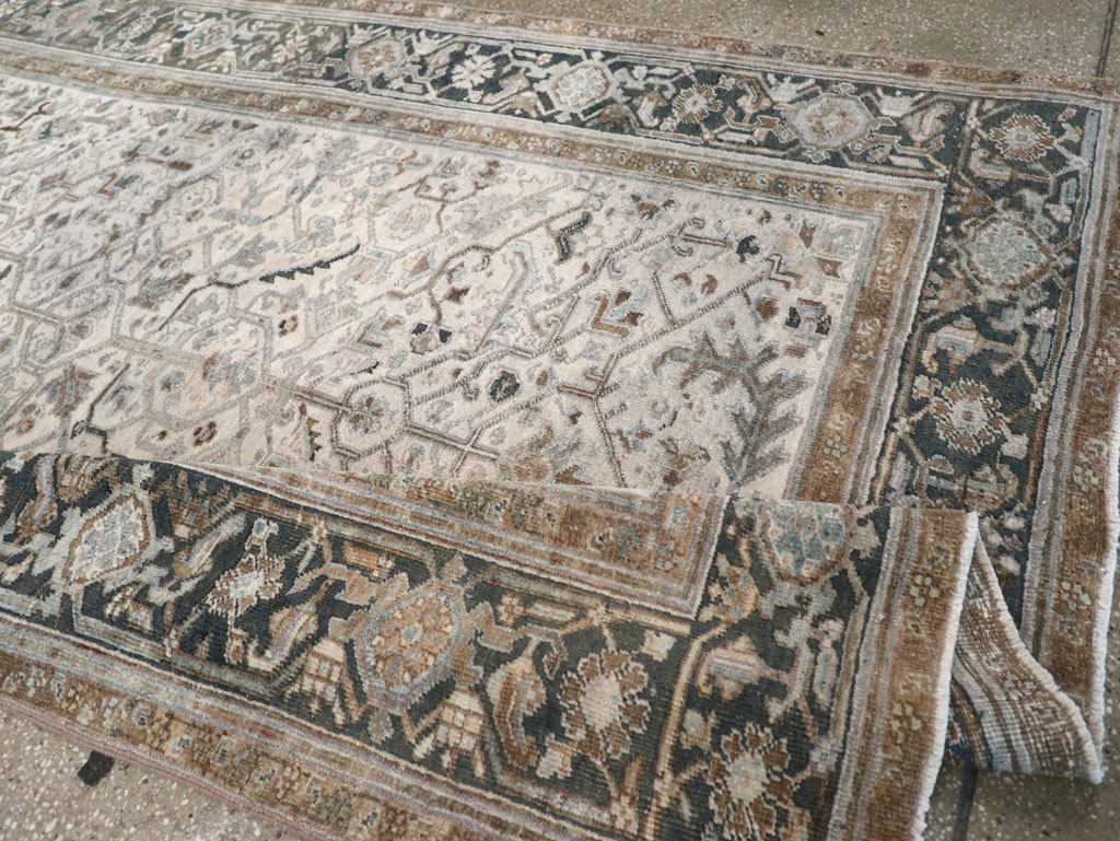 Vintage Persian Heriz Wide Gallery Runner, No.8246 - Galerie Shabab