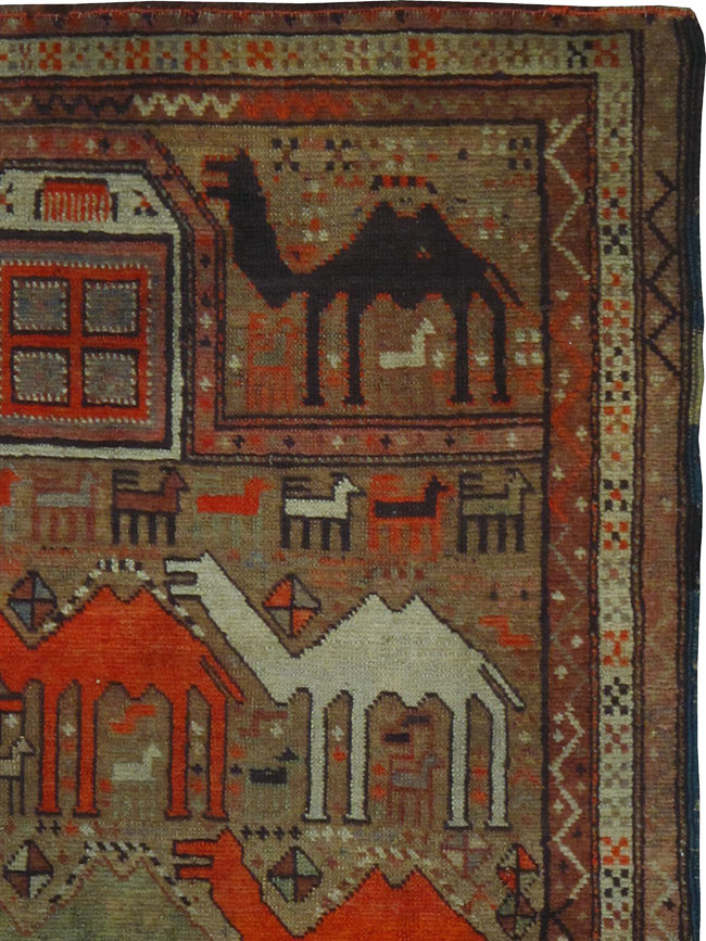 Antique Caucasian Shirvan Pictorial Rug, No.8253 - Galerie Shabab