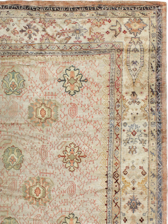 Antique Turkish Oushak Square Carpet, No.8268 - Galerie Shabab