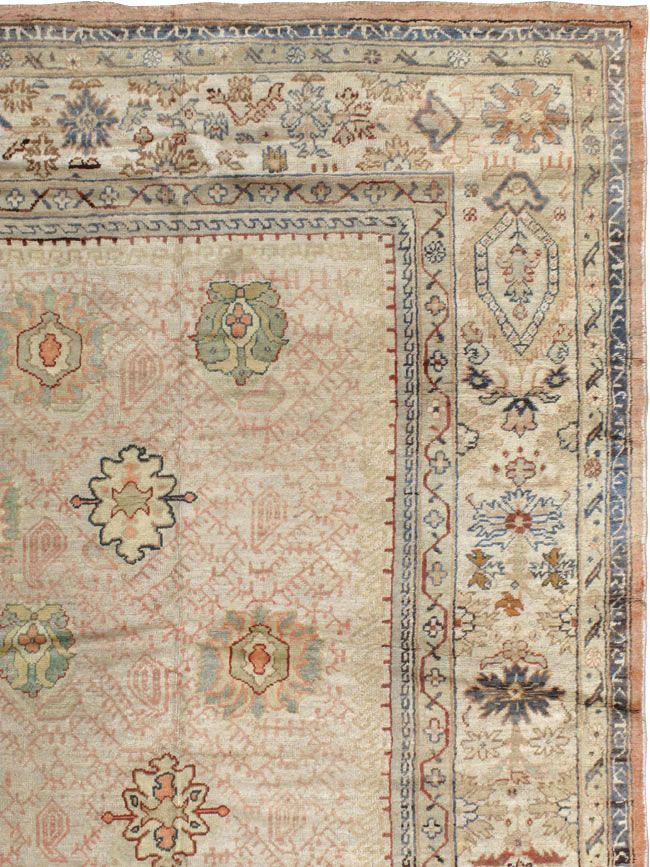 Antique Turkish Oushak Square Carpet, No.8268 - Galerie Shabab