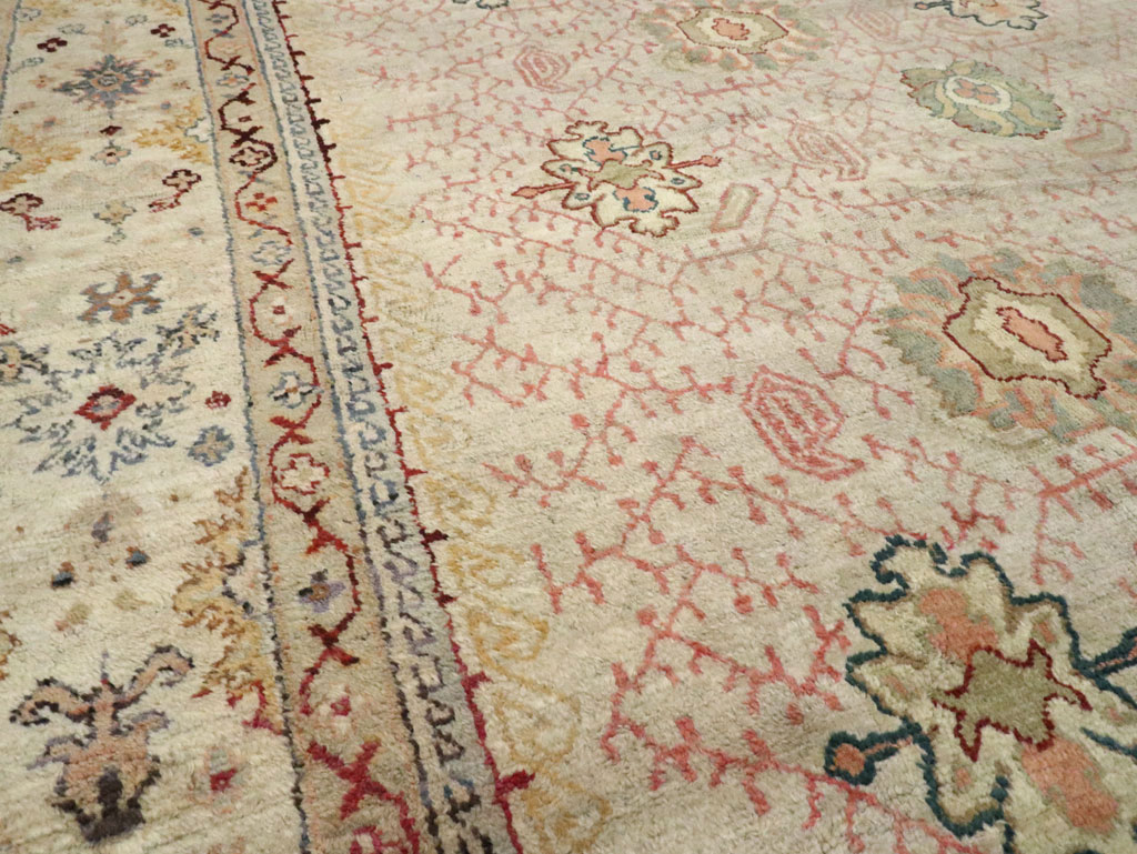 Antique Turkish Oushak Square Carpet, No.8268 - Galerie Shabab