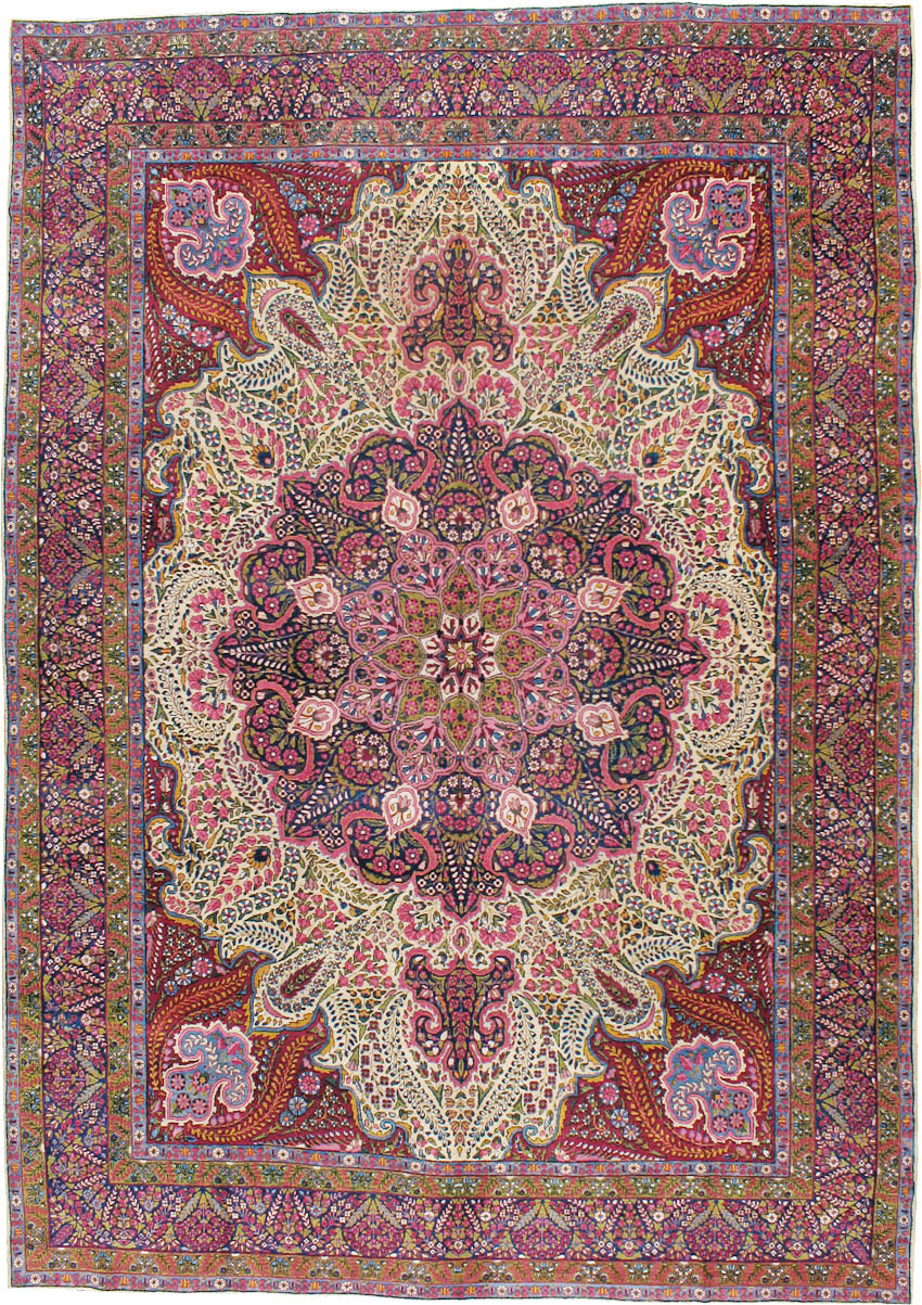 Vintage Persian Yazd Carpet, No.8344 - Galerie Shabab