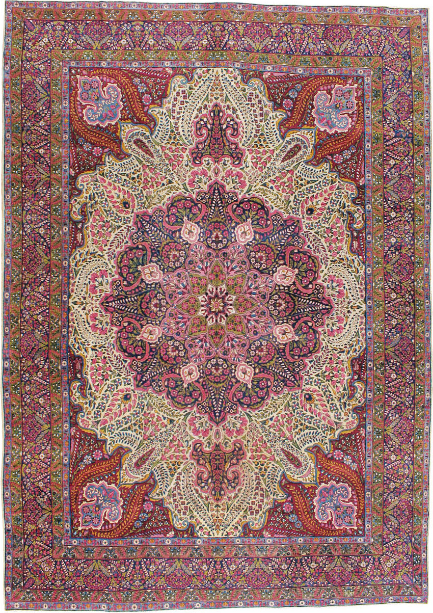 Vintage Persian Yazd Carpet, No.8344 - Galerie Shabab