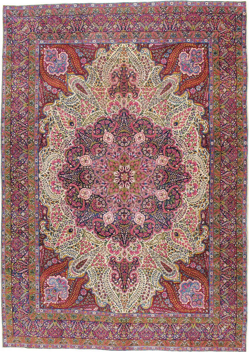 Vintage Persian Yazd Carpet, No.8344 - Galerie Shabab