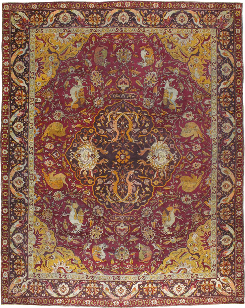 Antique Indian Amritsar Pictorial Carpet, No.8349 - Galerie Shabab