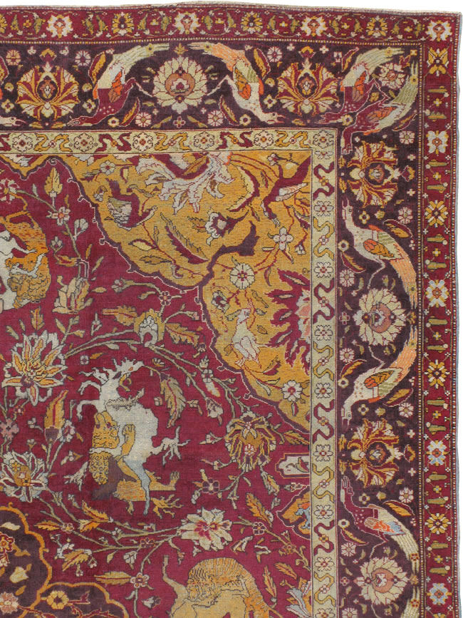 Antique Indian Amritsar Pictorial Carpet, No.8349 - Galerie Shabab