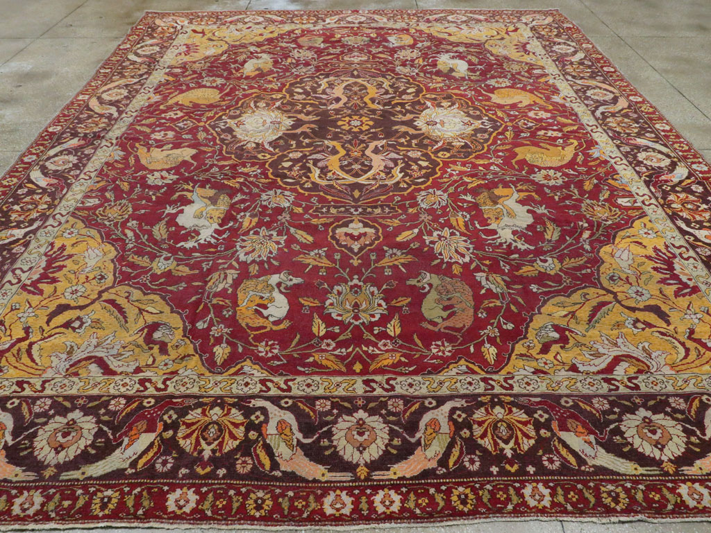 Antique Indian Amritsar Pictorial Carpet, No.8349 - Galerie Shabab