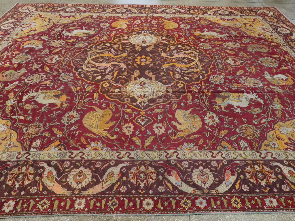 Antique Indian Amritsar Pictorial Carpet, No.8349 - Galerie Shabab