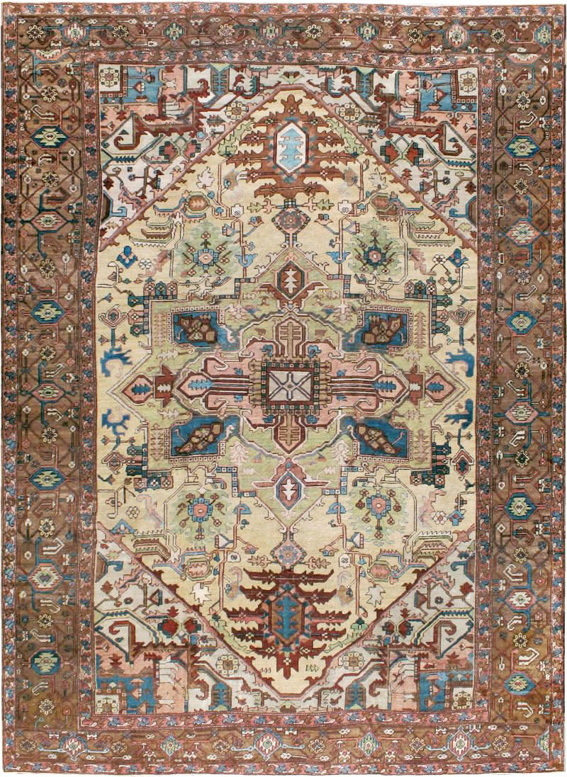 Antique Persian Serapi Room Size Carpet, No.8356 - Galerie Shabab
