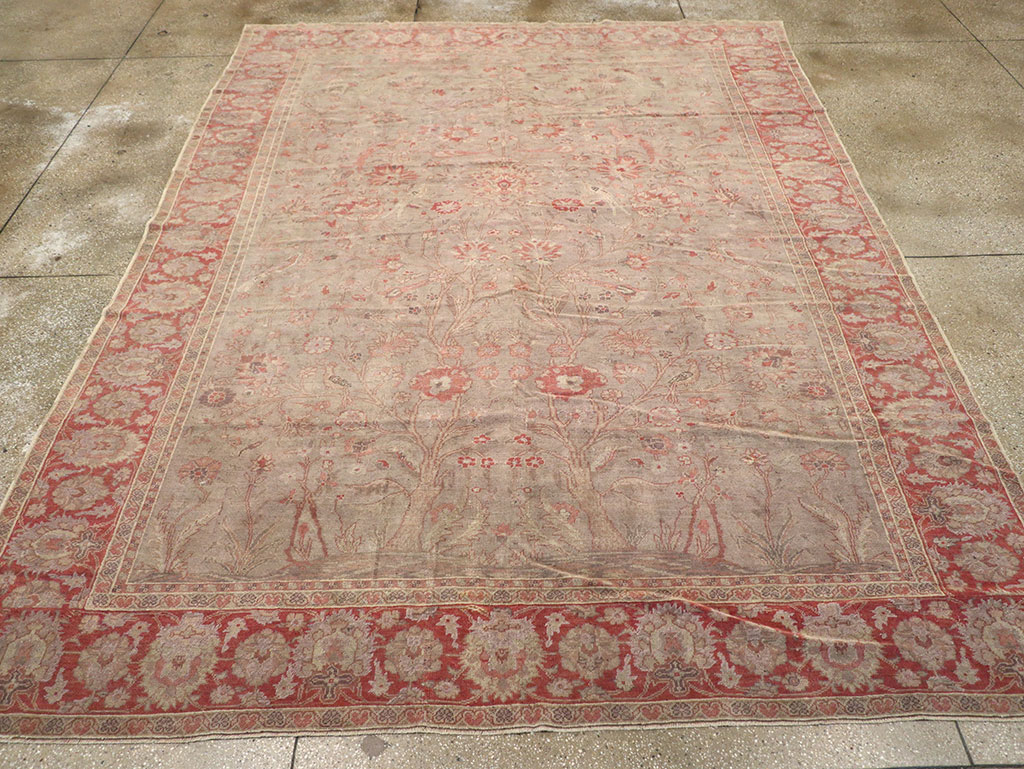 Vintage Turkish Oushak Room Size Carpet, No.8407 - Galerie Shabab