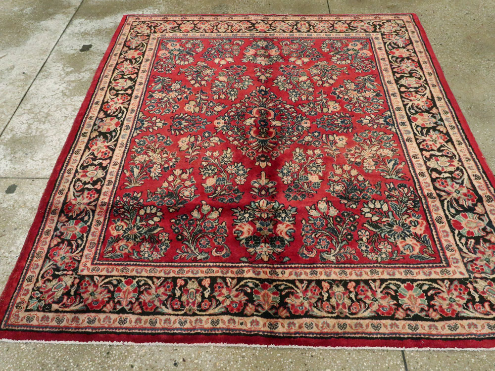 Vintage Persian Sarouk Square Rug, No.8457 - Galerie Shabab