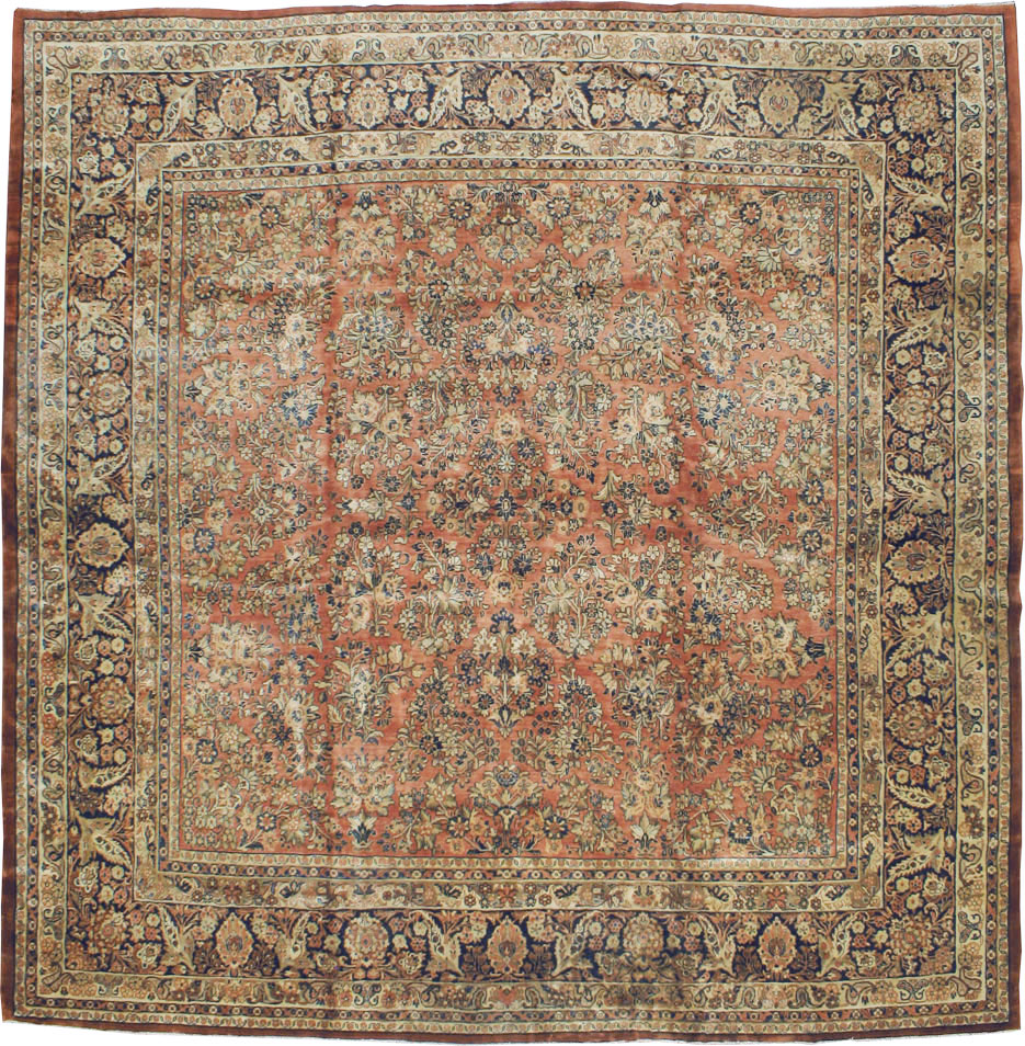 Antique Persian Sarouk Square Carpet, No.8459 - Galerie Shabab