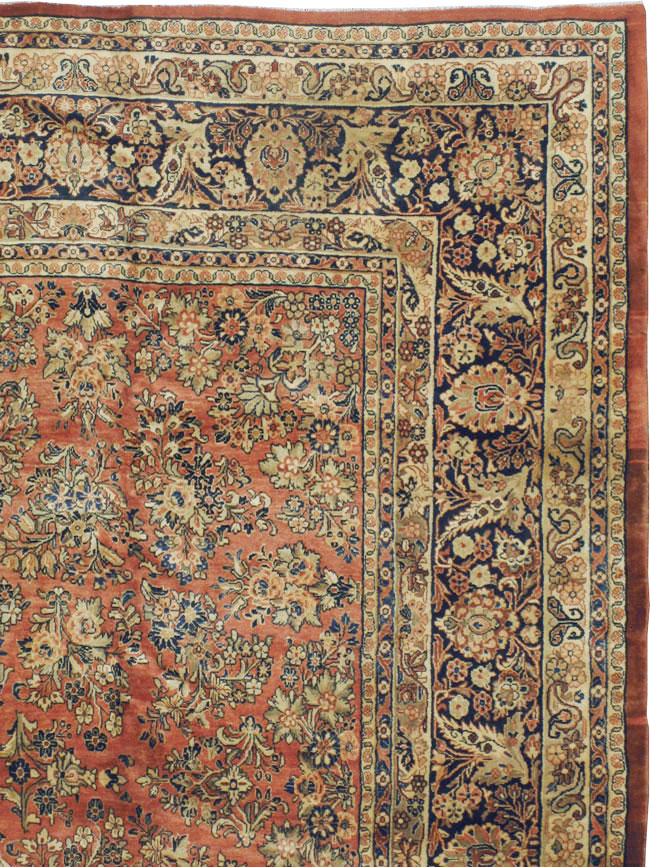 Antique Persian Sarouk Square Carpet, No.8459 - Galerie Shabab